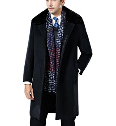 Men's Winter Wool Overcoat Fleece Lined Cashmere Top Coat4