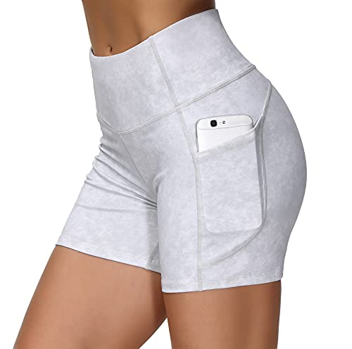 THE GYM PEOPLE High Waist Yoga Shorts for Women's Tummy Control Fitness Athletic Workout Running Shorts with Deep Pockets - Image 5