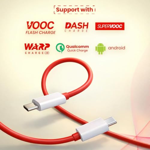 Image of Oneplus Original Warp Cable USB C to C (1.5M) Compatible with OnePlus 13 /13R /12R /11 /11R /10 /10R /9 /9R /8 /8T,7 /7T /4 /3 /2,CE4 /3 /2 /Lite /(Dash, Warp, SuperVooc)