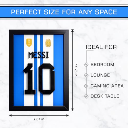 Image of CodersParadise No. 10 Football Inspired 3D Wall Art Frame, Sports Fan Decor, Layered Wall Hanging for Bedroom, Living Room, Gaming Room & Home Decoration