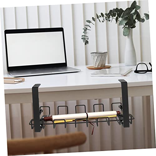 OSALADI organizador de cables bajo escritorio cesta porta cables bandeja de gestión con lazos para oficina en casa, estudio y dormitorio miniatura 7