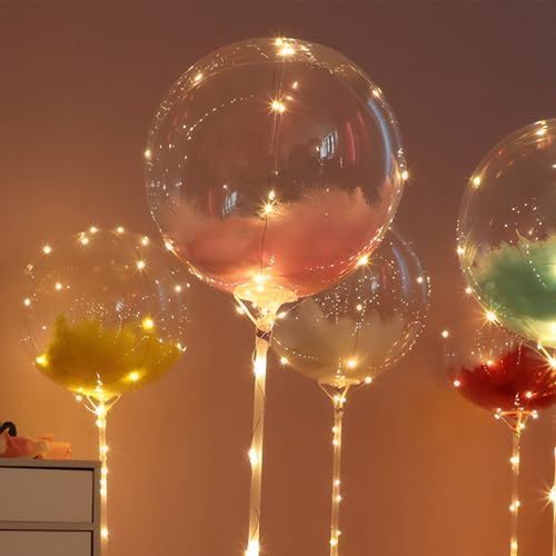 Image of 5 Pcs Bobo Balloons, Clear Balloons to Fill, 30 Inches Stuffing Balloons, Refillable Transparent Balloons, Pre-Stretched Extra Wide Mouth, Suitable for DIY Party Wedding Anniversary Festival