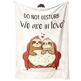 Leebbsin Funny Birthday Gifts for Him or Her, Anniversary Wedding Gifts for Boyfriend Girlfriend, We are in Love Sloth Blanket, I Love You, Engagement Gift for Wife, Husband, 60'X50'