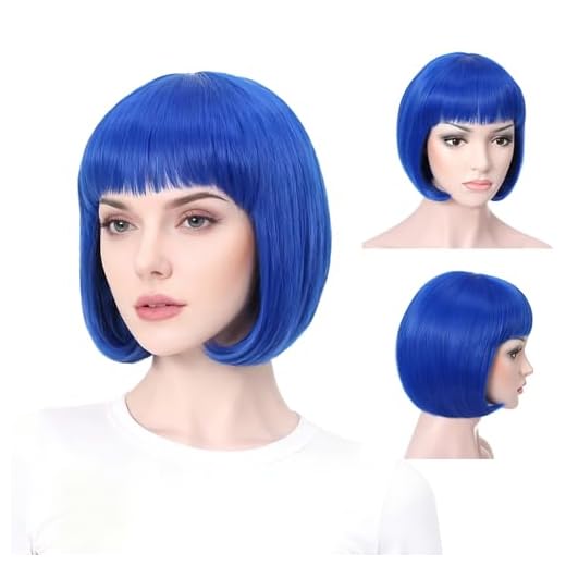 Blue m&m costume Bob Wig