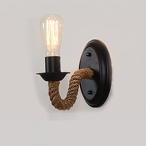 Lámpara de pared portalámparas de cuerda para iluminar comedores y zonas rústicas E27