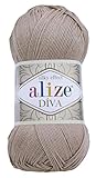 Alize Diva Silk Effect 100% Microfiber Acrylic Yarn 1 Ball skeins 100gr 383yds Color (167 - Beige)