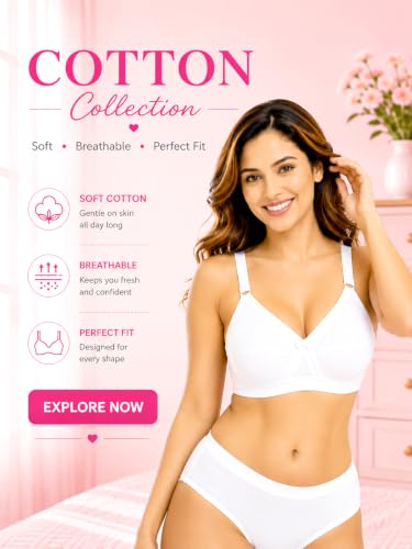Image of SONA Women's Fit-Cross Cotton Full Coverage Non-Padded Everyday Bra