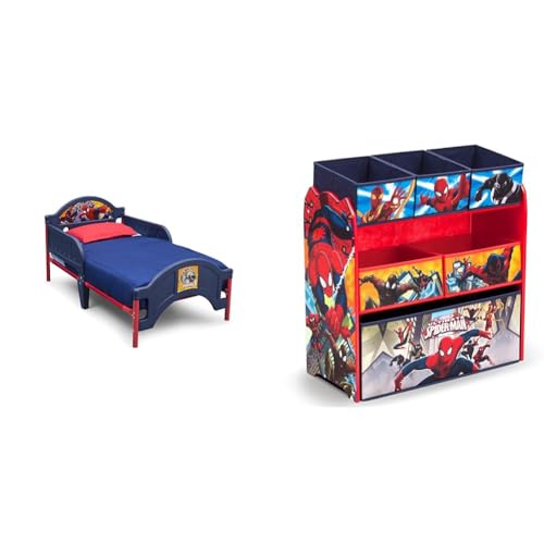 Delta Children Plastic Toddler Bed, Marvel Spider-Man & Multi-Bin Toy Organizer, Marvel Spider-Man - image 1