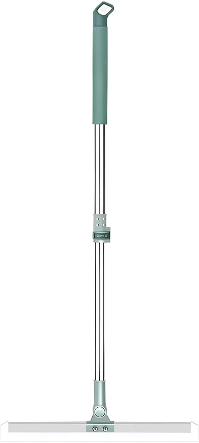 180 Degree Rotating Squeegee Broom for Cleaning (Wiper) Multifunctional Magic Broom Floor Squeegee with Long Handle Adjustable and Silicone Strips, Floor Washer Silicon