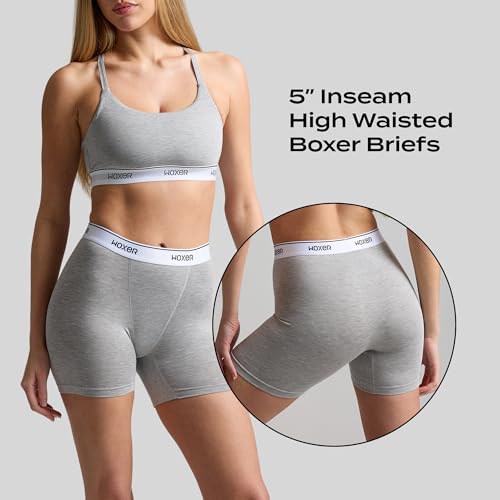 Image of Woxer Womens Baller 5 inch High Waisted Boy Shorts Underwear - Seamless Boxer Briefs, Boyshort Panties, No Show Women's Boxers