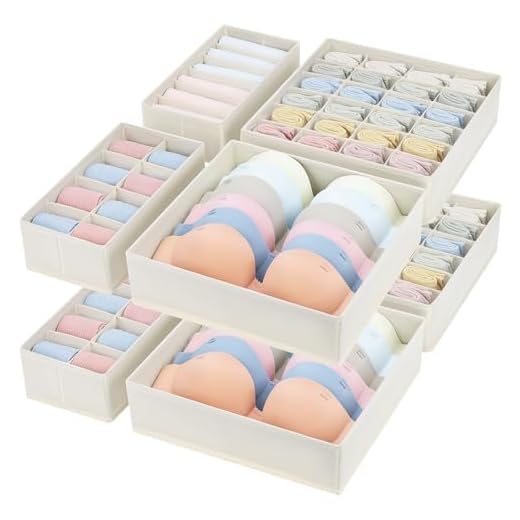 25+ Creative Ideas for Dresser Organization with 15 Must-Have Items 4 Easortm Foldable Underwear and Sock Organizer - Divider Fabric Dresser Drawer Organizer for Socks, Bra, Underwear, Tie, 8 Pack, Beige