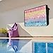Geometric Scale Outdoor TV Cover 36 to 39 inch Weatherproof, Abstract Ripple Watercolor Rainbow Waterproof TV Screen Protector Outdoor TV Enclosure with Remote Control Pocket