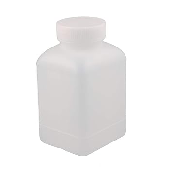 ELECTROPRIME 500ml Plastic Square Wide Mouth Chemical Sample Reagent Sealing Bottle Thickening