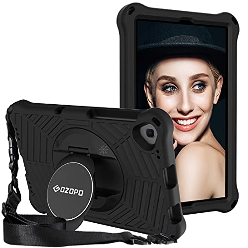 GOZOPO Funda para Lenovo Tab M10 FHD Plus 10,3 Pulgadas (TB-X606F/X606X), a Prueba de Golpes Carcasa Niños con Cubierta de Soporte y Correa de Hombro -Negro