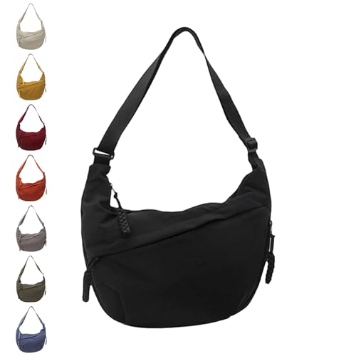 Regularlyk Crossbody Bag, 2025 New Nylon Crescent Crossbody Bag Hobo for Women Men