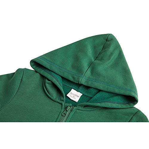 Image of Spring&Gege Youth Solid Fleece Hoodies Soft Full Zip Hooded Sweatshirts for Children (3-12 Years)