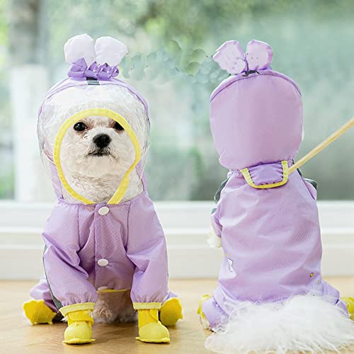 Imperméable pour chiens violet S : cape de pluie avec imprimé mignon - 4