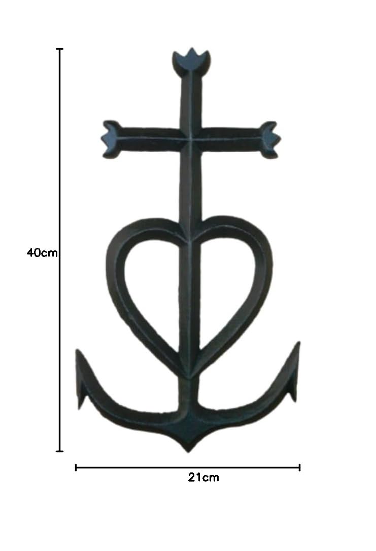 AMBIANCE SUD - Croix de Camargue en fonte - Noir - 40 cm