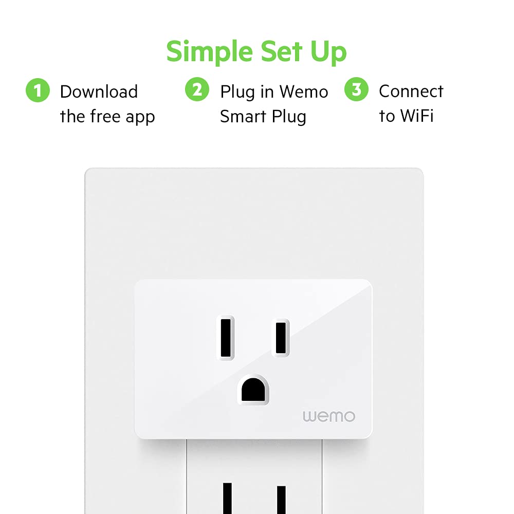 Wemo Smart Plug Simple Setup Smart Outlet for Smart Home Control Lights and Devices Remotely Works w Alexa — view 6