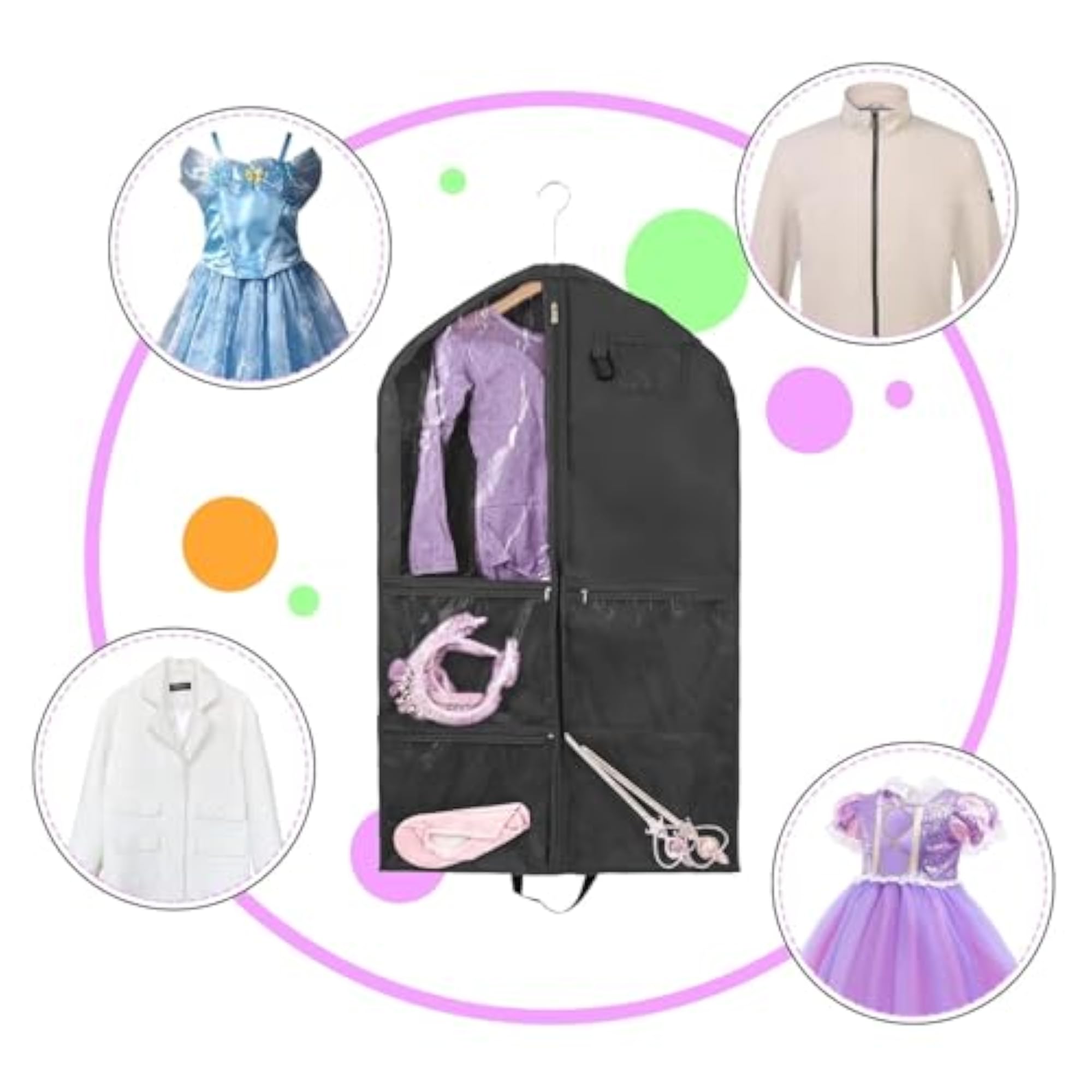 Dance Costume Garment Bag for Dancers with Backpack Storage