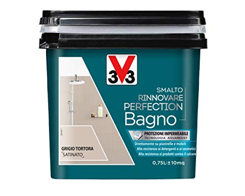 V33 SMALTO RINNOVARE PERFECTION BAGNO Grigio Tortora Satinato 0,75 L