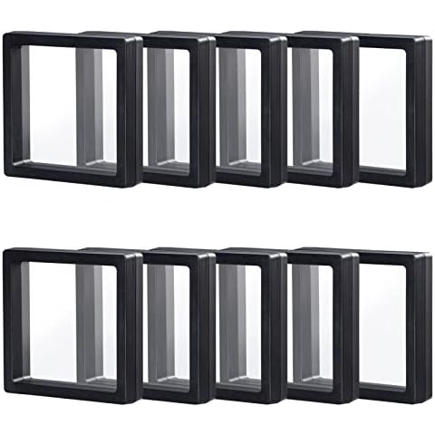 Black 3D Floating Frame Holder, Uceoo 10 Pack 3.5×3.5×0.8”/90X90X20mm Challenge Coin Holder Coin Floating Display for Coin Medallions Specimen Jewelry Cover