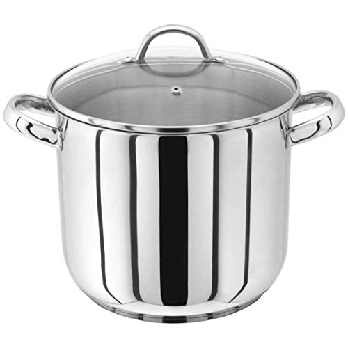 Judge Induction Stock Pot with Lid, 22cm, 6.5L Stainless Steel Pan, Oven-Safe Cookware, Cooking Pots & Stock Pot Induction