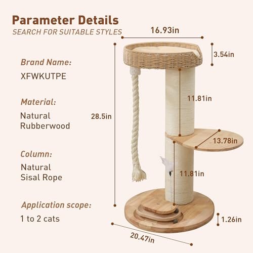 Árbol moderno para gatos grandes de madera sólida miniatura 7