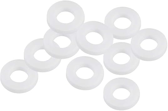 uxcell PTFE Flat Washers 12mm OD 6mm ID 2mm Thickness Sealing Gasket for Faucet Pipe Water Hose, White, Pack of 10
