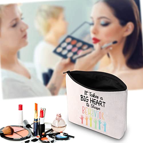 JXGZSO Funny Behavior Therapist Gift It Takes a Big Heart to Shape Behavior Zipper Pouch Makeup Bag (It Takes a Big Heart to Shape) - Thumbnail 5