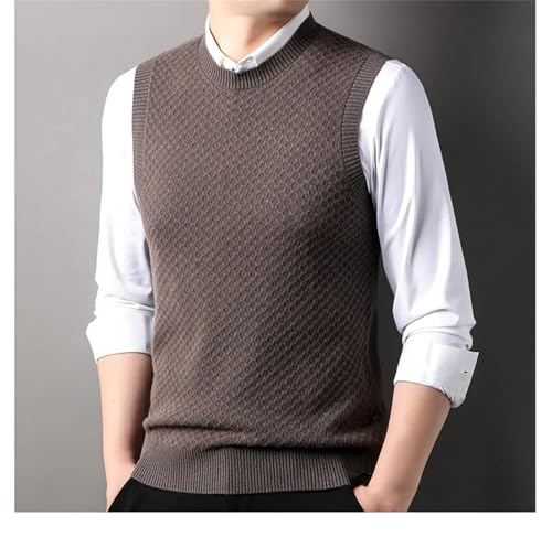Mnjyihy Men Sleeveless Wool Sweater Vest Classic Fit Crew Neck Winter Layering Knitted Pullover Vest2