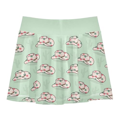 Girls Skorts High Waist Athletic Skirts with Shorts Cowboy Hat Stretchy Teens Performance Tennis3