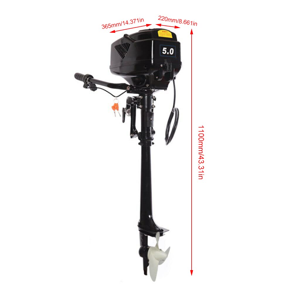 Elektro Aussenborder 48V 5PS - Elektromotor führerscheinfreier Bootsmotor 1200W Elektrisch Boot Außenbordmotor 8-10km/h Elektro Bootsmotor 3000upm