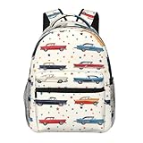 TRYYN Mochila casual clássica para carro, mochila leve para laptop, mochilas vintage para mulheres, homens e adolescentes, mochila retrô de poliéster para carros, presentes para escola, trabalho