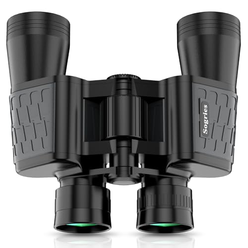 Binocolo HD 10 x 50 per adulti, ad alta potenza, impermeabile e compatto, per bird watching, caccia,...