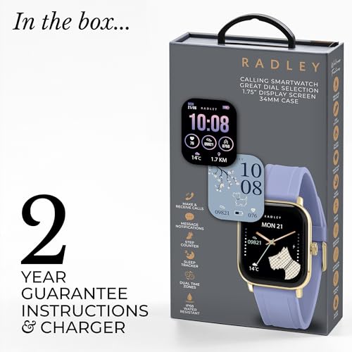 Reloj inteligente RADLEY Serie 56 con correa de silicona azul uniforme 5