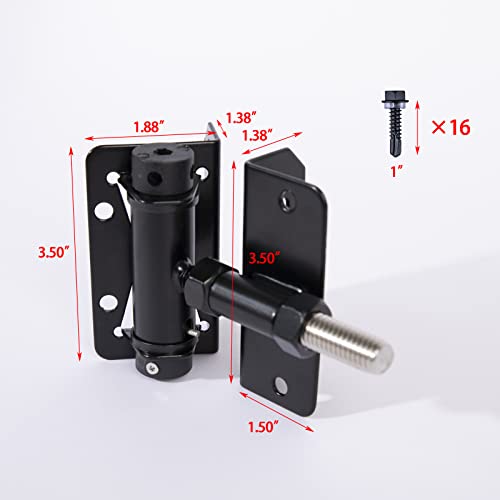 Self Closing Gate Hinges For Vinyl/Wooden/Metal Fence,Heavy Duty Made, Pack Of 2,Black #TOP1