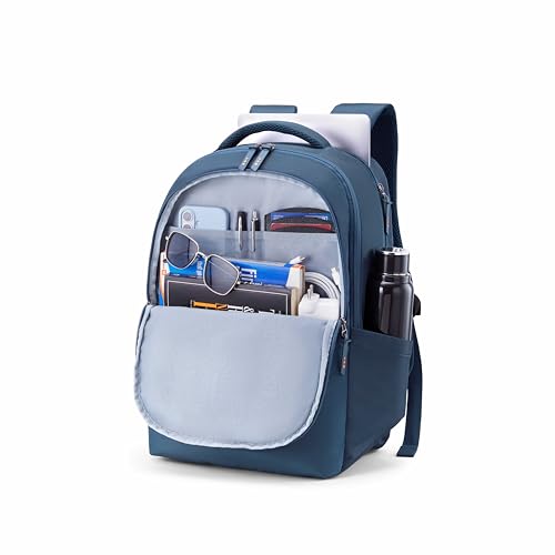 Image of American Tourister Arden | 34 Ltrs | 3 Compartments | Bottle Pocket | Ergonomic Padded Back Panel & Shoulder Straps | Laptop Backpack | 1 Year International Warranty | Elemental Blue