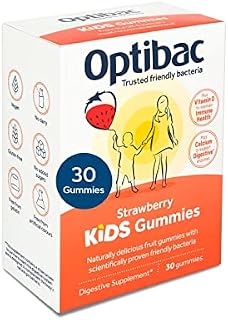 Optibac Probiotics Kids Gummies - Kids Probiotic with Vitamin D & Calcium for Immune System Support & Gut Health and 2 Billion Bacterial Cultures - 30 Vegan Gummies