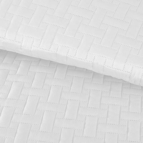 Luxe Bedding 3-Piece Oversized Quilted Bedspread Coverlet Set (King/Calking, White) #TOP4