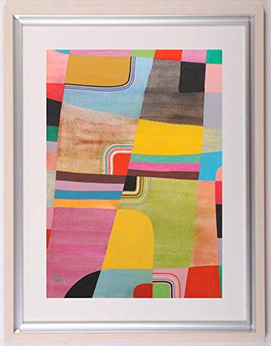 Amazon.co.jp: 若松愛子 「幸福なコンポジション L-NO,3」 抽象画 絵画