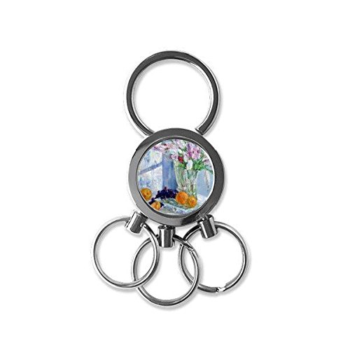 Porte-clés en métal Nature Morte illustration vintage pour voiture et maison