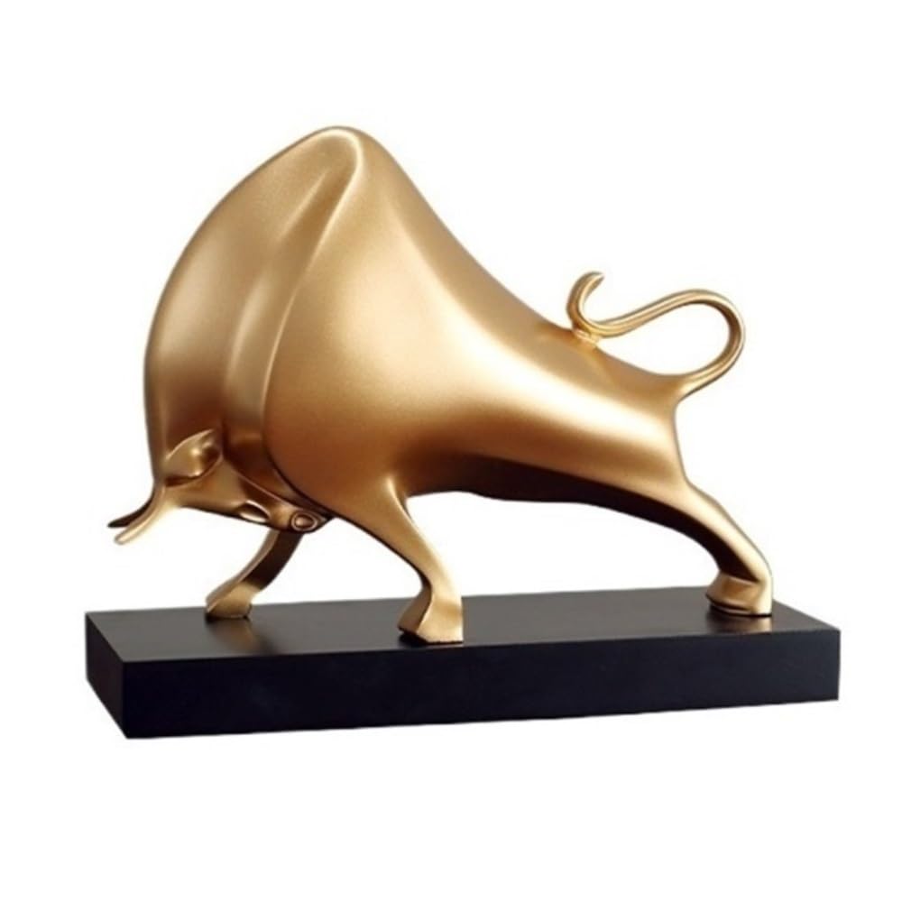 zhuyanbo007 Desk Statue, Light Luxury Cow Ornaments Resin Sculpture Home Accessories Housewarming Gift