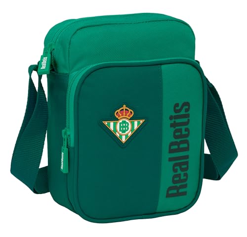 Safta REAL BETIS BALOMPIÉ - Bandolera con Bolsillo Exterior, Maletín Portatodo, Bandolera, Cómoda y Versátil, Calidad y Resistencia, 16x6x22 cm