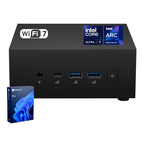 ASUS ExpertCenter PN65 AI-Optimized Business Mini Desktop, 16-Core Intel Ultra 7 155H, 32GB DDR5 RAM, 1TB SSD, Support 3-Display 4K, HDMI, Type-C, RJ-45, Wi-Fi 7, Windows 11 Pro, Black