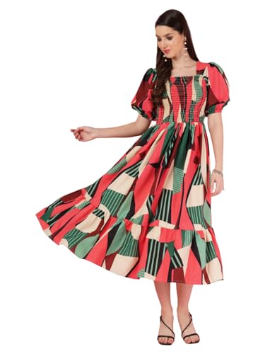 Image of OTABU | Elevated Elegance Redefining Style with the Smocked A-line Midi Dress