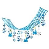 ひんやり雪遊びプリーツハンガー 1枚 幅45×高さ45×長さ180cm 冬の装飾 イベント クリスマス 天井 吊り下げ 飾り 店舗・自宅兼用 ディスプレイ