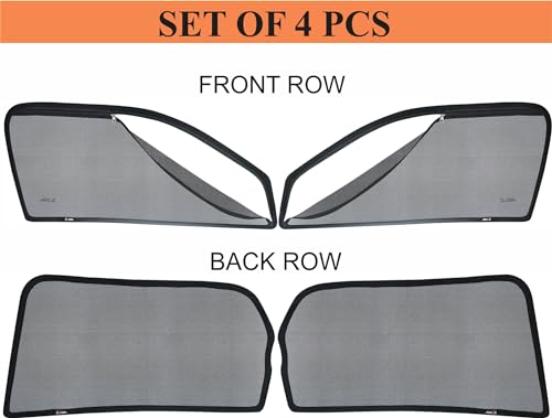 Image of Able Dotnet Car Magnetic Sun Shade Curtains 4 Door with Zipper for Vitara BREZZA Type-I Set of 4 Pcs (Before 2022 Model)