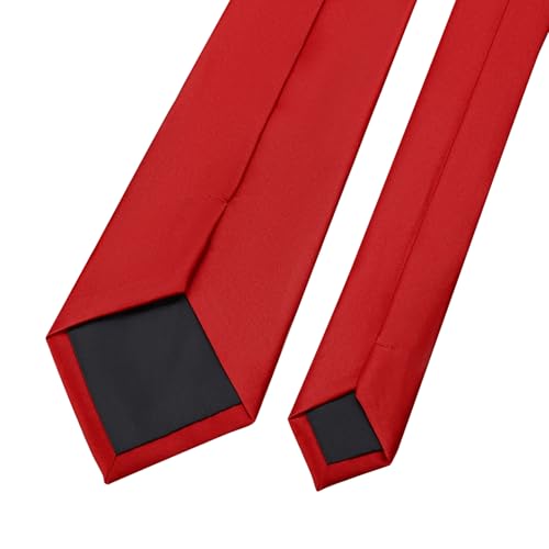 Image of KOOELLE Men's Ties Solid Pure Color Plain Neckties Formal Black Ties For Men