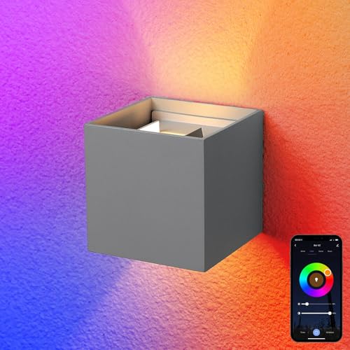 Applique murale LED wifi intelligente extérieur intérieur 10W RGB aluminium